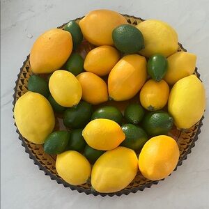 Vibrant Citrus Faux Fruit Lemons Limes Home Decor